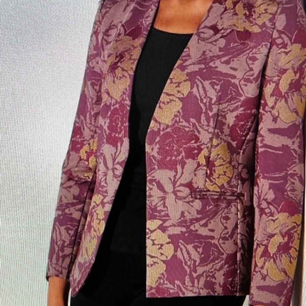 Soft Surroundings Tuscan Rose Jacket Size L in Dark Amethyst